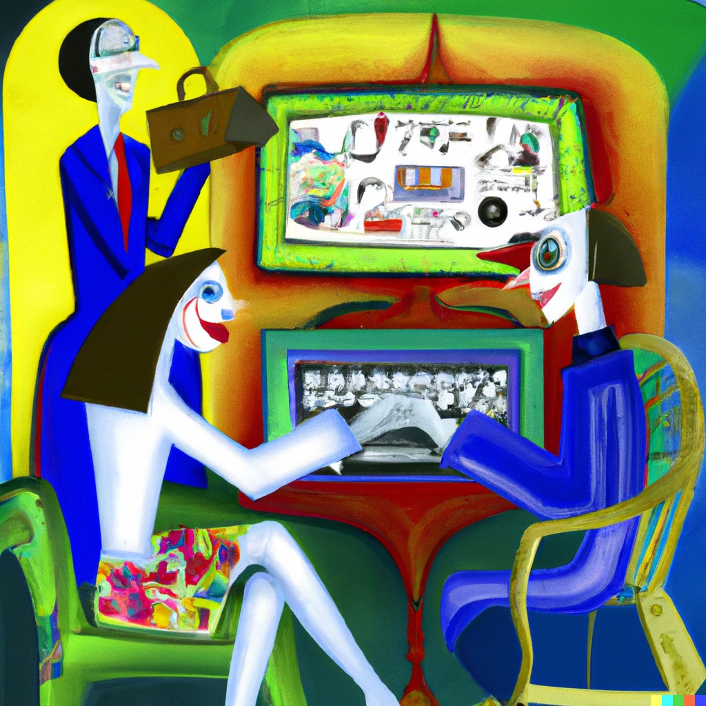 an eBay support chat agent releasing a customer's personal information to an online hacker - painting by Marc Chagall